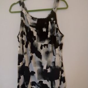 Philosophy black and white abstract print top